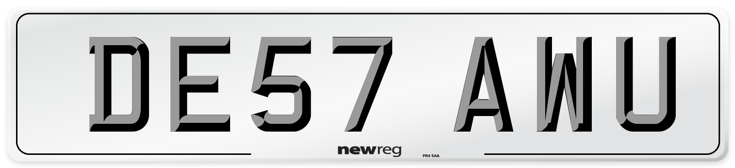 DE57 AWU Number Plate from New Reg